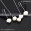 63830 Unique Ladies White Color Fashion pearl earring pendant Jewelry Set