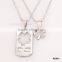 You Are My Only Clovers Silver Plated Couple Necklace