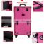 Professional cosmetic storage boxes hair stylist makeup trolley case with Stand Mirror