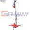 Chinese manufacturer single man verical mast manual platform lift for sale