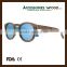 Handmade Retro round shape Custom polarized lens natural wood sunglasses for man &woman