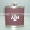 High quality and cheap novety leather stainless steel hip flask