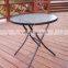 Glass Outdoor Folding Table With Umbrella Hole