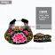 Vintage flower partten women hat canvas 3d embroidery sun visor hat