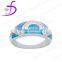 925 Fashion literary girl opal ring classic simple ring design