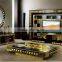 World Precious Tassel Design Telephone Stand, Gold Leaf Pedestal Square Telephone Stand