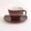 200--300ml Red promotion glazed ceramic mug with saucer