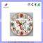 wooden wall clock with colorful numbers