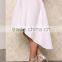 2016 Customized Women White Box HI LO Skirt Ruffles Pleat High Waist Women Fashion Custom Skirts