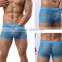 western spandex lycra streched mesh sexy transparent boxer shorts for men