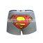 Superman Pattern Boxers Grey Solid Underwear for Male