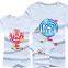 Wholesale Printing Bule Family Matching T-Shirt