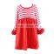2017 New Valentine's Pear Dress Red Pink Strip Long Sleeves Icing Ruffle Dress Baby Frock for 2 Year Old Baby Dress Cutting