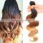 ombre hair weaves hot sale ombre weaving hair 1b/#4/27# color three tone color Malaysian human hair weft mix length
