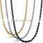 Stainless Steel Twist Rope Chain Necklace Bracelet for Men Silver Gold Rose Gold Black Tone