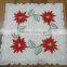 4PCS Holiday Christmas Embroidered ivory Placemats 12x18" ivory Gold, Set of 4 Pieces