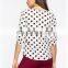 dot print new model scoop neck casual blouse for women wholesale