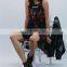 New 2015 African Clothes Designs Floral Printed Elegant Chiffon Casual Swing Dresses NT6749
