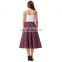 Kate Kasin Women's Vintage Fashion Grid Pattern Plaid A-Line Skirt KK000495-1