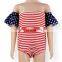 wholesale baby clothes 4th of July the Stars and Stripes off shoulder kids bodysuit