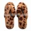 New Indoor Furry Sandals Leopard Fleece Slippers Female Rabbit Plush Anti-skid Flip Flops Womens Wholesale