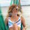 rainbow Striped Bikini Tied Tassel Top Swimsuit Women Push Up Swimwear Summer BeachWear Strapped Bikini Sets Bathing Suit
