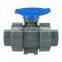 DKV ANSI China factory high quality water treatment cpvc upvc plastic Double union ball valve