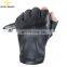 Thin Breathable PU Leather Punk Hip-hop Dance Women Half Finger Driving Gloves Gloves