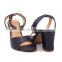 Women High Block Heel Sandals Shoes Buckle Design Ladies Crocodile Print Ankle Strap Heels Shoe