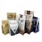 Wholesale custom aluminum foil coffee packaging doypack with valve zip lock craft paper bags