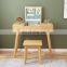 Modern design wood saving space vanity mirror and stool set makeup dressing table furniture for girls bedroom