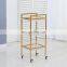 Beauty Salon Spa Rolling Trolley 3 Storage Trays With Dryer Holders