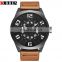 Curren 8258 Men Leather Quartz-Watches Sport Military Wrist Watches with Calendar Waterproof Relogio