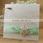 Luxury Elegant Ribbon and Brooch Decorated Flocked Wedding Invitation Cards                        
                                                Quality Choice