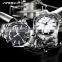 SINOBI Creative Men's Watch Top 316L Stainless Steel Case & Band Calendar Date Display  Luminous Pointer 1252G Relogio Masculino