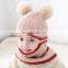 Kids Winter Hats Ears Girls Boys Children Warm Caps Scarf Set Baby Bonnet Enfant Knitted Cute Hat for Girl Boy