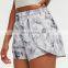 Women's Summer Loose Fitness Sports Clothing Shorts 2-Piece Print Workout Running Gym Wear Yoga Shorts