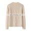 New Design 100% Pure Cashmere Pullover Round-Neck Solid Color Sweater Plus Size Casual Winter Wear with Front Logo