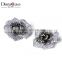 Dancing Party CZ Jewellery Flower Design Trendy Fancy Silver Pins Color Costume Earrings