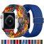 Braided Woven Loop Watch Band Adjustable Elastic Nylon Belt Bracelet for Watch Series 3 4 5 Se 6 7 9 ultra Strap