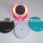 Plastic round pocket makeup mirror with led light