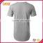 Curved hem grey long t-shirt for men, mens custom t shirt printing, custom tall t shirt