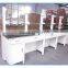 steel chemical laboratory test wall bench with sink