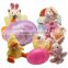 MTB18 Cheap Transparent color sales promotion toys with plush dolls inside plastic egg toys