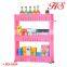 Household kitchen multipurpose plastic storage sliding corner shelves 4 layers storage holders&racks with handel in side