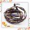 Latest Fashion Long Top Design Womens Leather Wraps Colorful Beads Bracelet