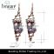 Luxury Fashion jewellry mix color rhinestone hollow alloy long earrings for women fashion jewelry