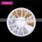 3D rivets nail art decoration flat back gold sliver half round studs on wheel