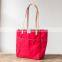 Custom high quality canvas tote bag leather handle