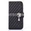 Diamonds pendant wallet leather case for Samsung S6 G9200